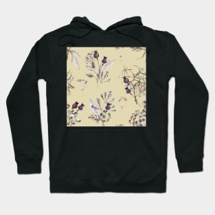 Vintage Floral in Pale Yellow Hoodie